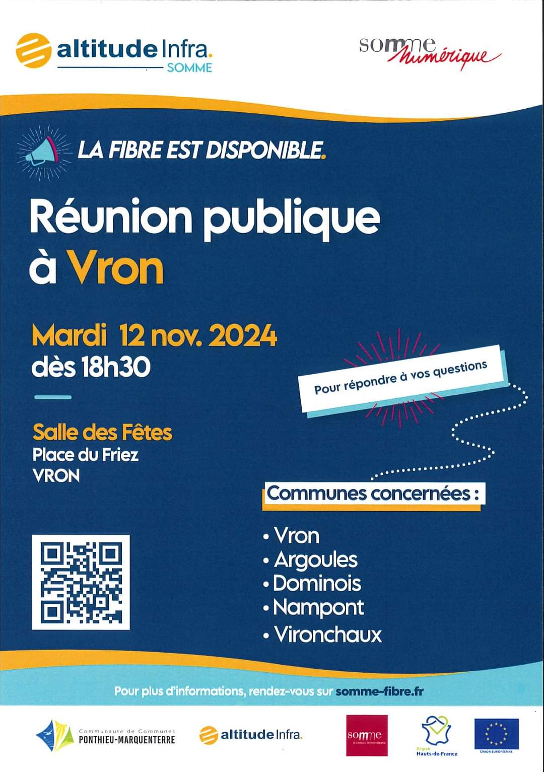 You are currently viewing Réunion publique à Vron le 12 novembre pour la fibre